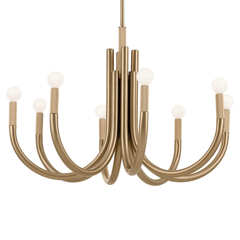 Kichler 52550CPZ Eight Light Chandelier, Champagne Bronze