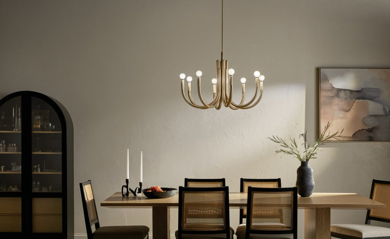 Kichler 52550CPZ Eight Light Chandelier, Champagne Bronze