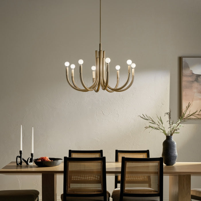Kichler 52550CPZ Eight Light Chandelier, Champagne Bronze