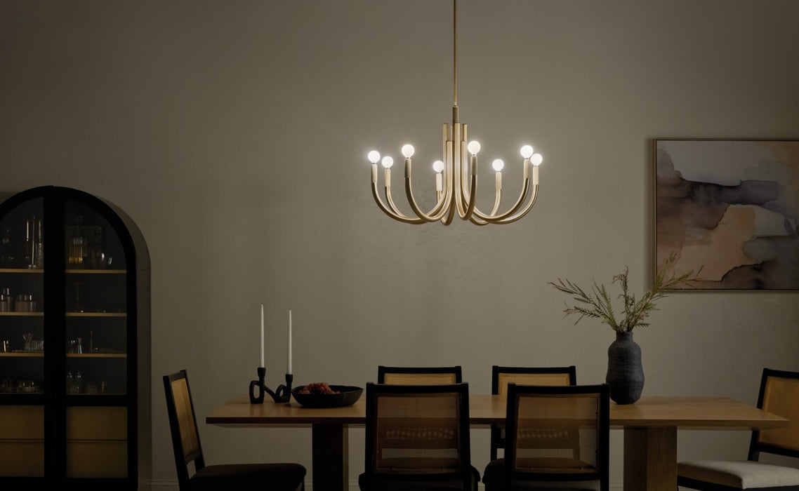 Kichler 52550CPZ Eight Light Chandelier, Champagne Bronze
