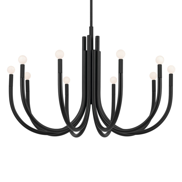 Kichler 52551BK Ten Light Chandelier, Black