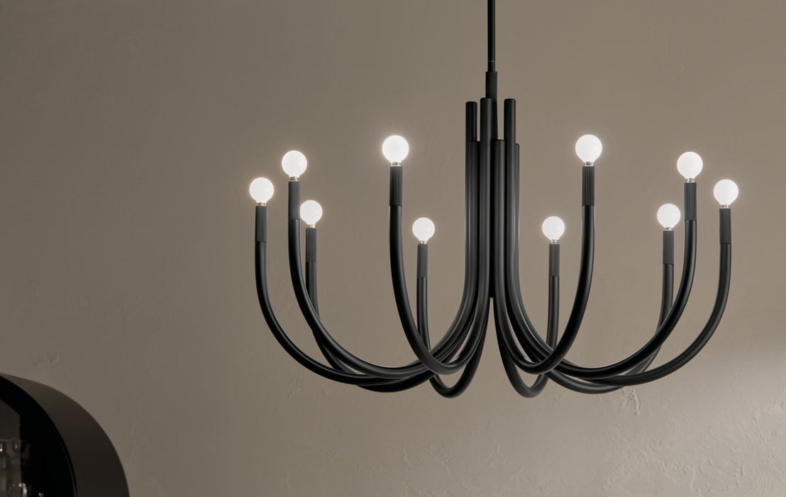 Kichler 52551BK Ten Light Chandelier, Black