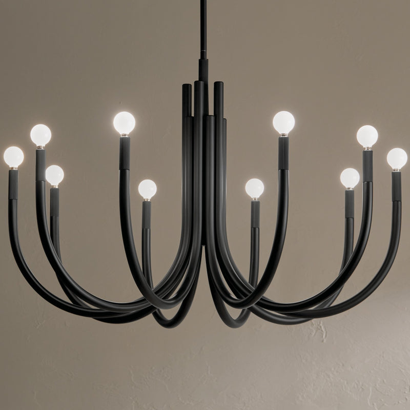 Kichler 52551BK Ten Light Chandelier, Black