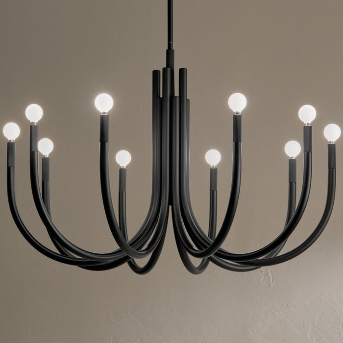 Kichler 52551BK Ten Light Chandelier, Black