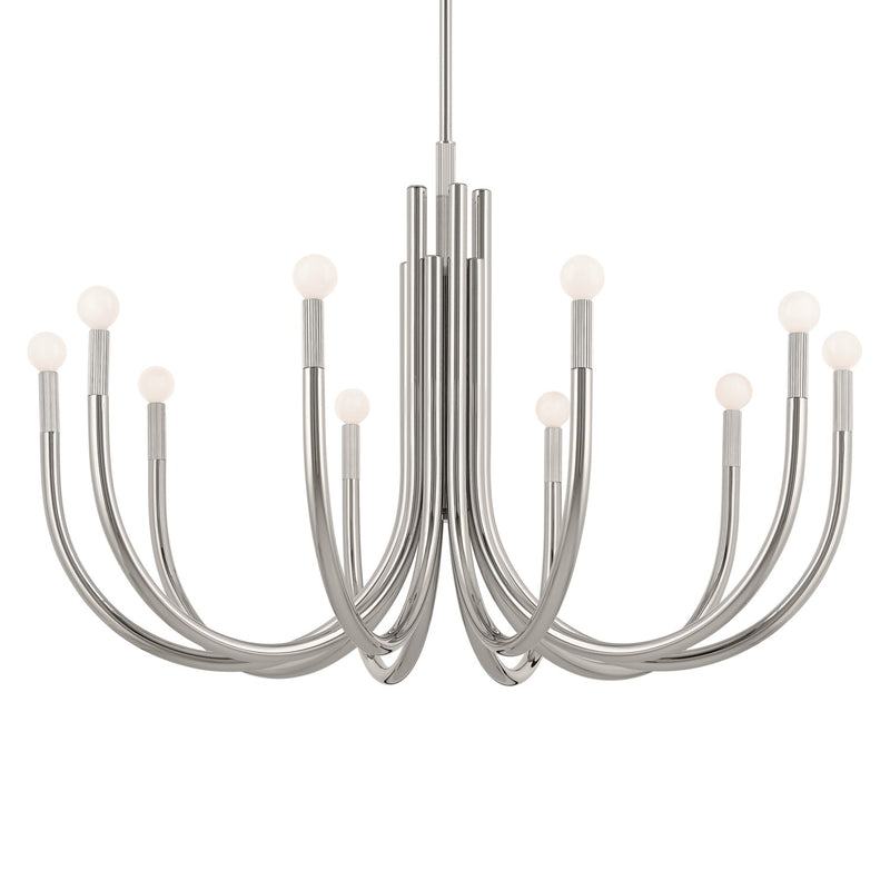 Kichler 52551PN Ten Light Chandelier, Polished Nickel