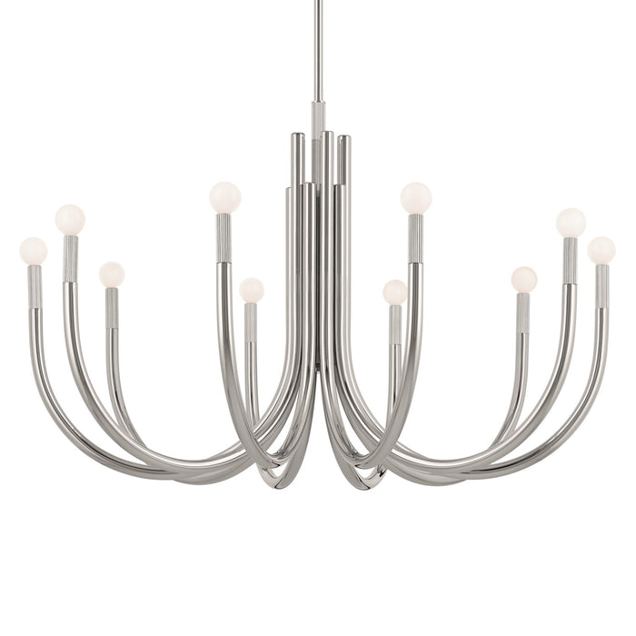 Kichler 52551PN Ten Light Chandelier, Polished Nickel