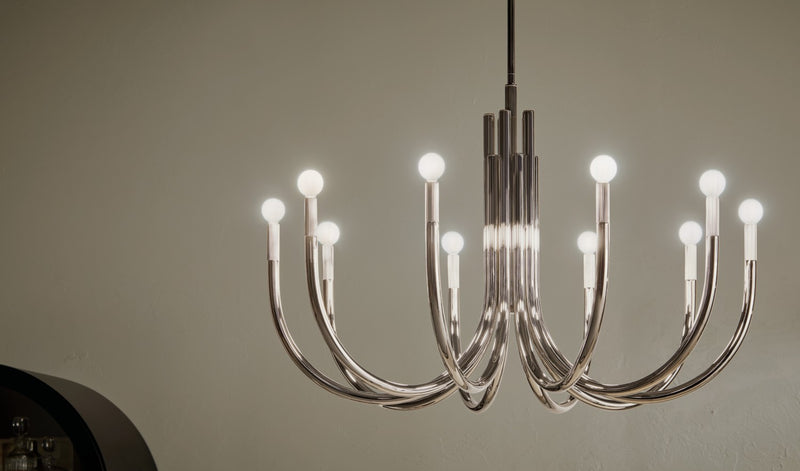 Kichler 52551PN Ten Light Chandelier, Polished Nickel