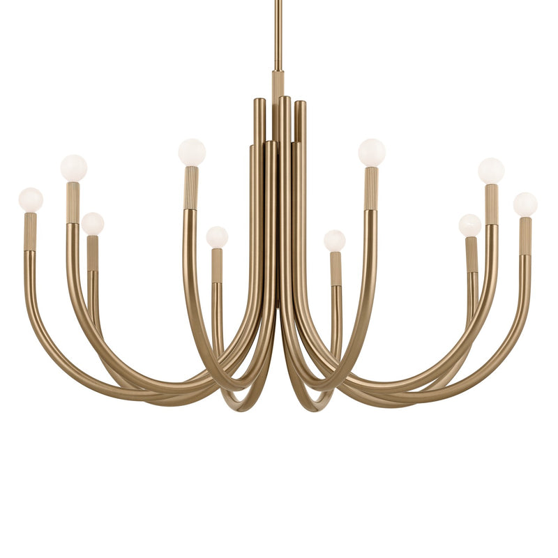 Kichler 52551CPZ Ten Light Chandelier, Champagne Bronze