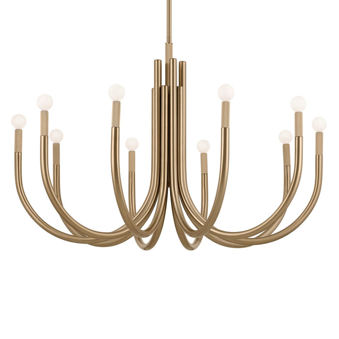 Kichler 52551CPZ Ten Light Chandelier, Champagne Bronze