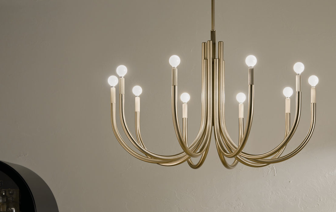 Kichler 52551CPZ Ten Light Chandelier, Champagne Bronze