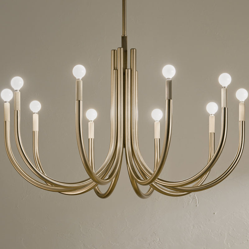 Kichler 52551CPZ Ten Light Chandelier, Champagne Bronze