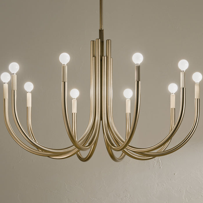 Kichler 52551CPZ Ten Light Chandelier, Champagne Bronze