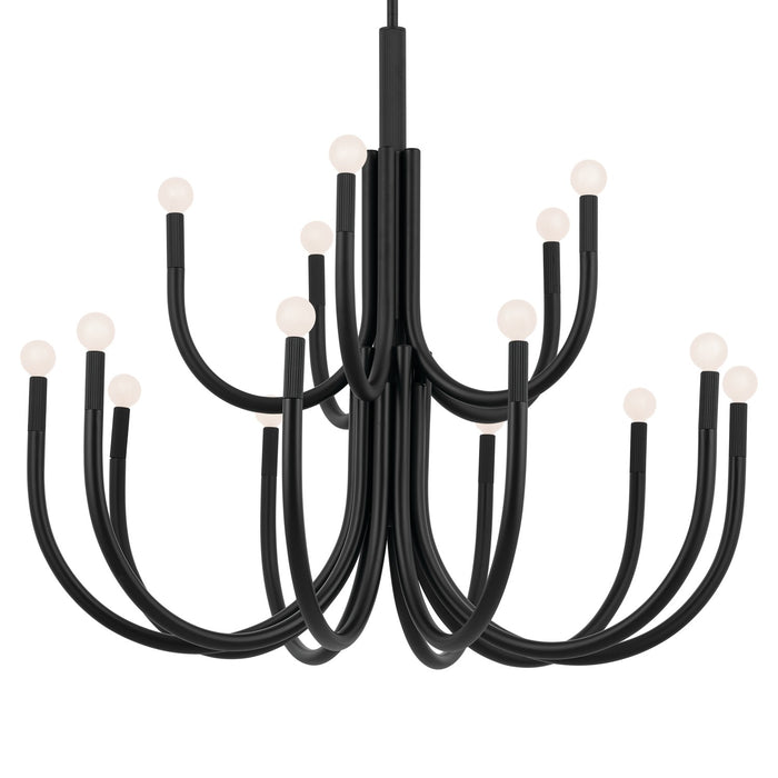 Kichler 52552BK 15 Light Chandelier, Black