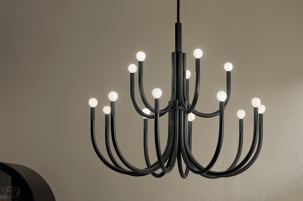 Kichler 52552BK 15 Light Chandelier, Black