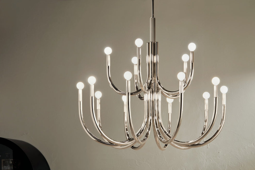 Kichler 52552PN 15 Light Chandelier, Polished Nickel