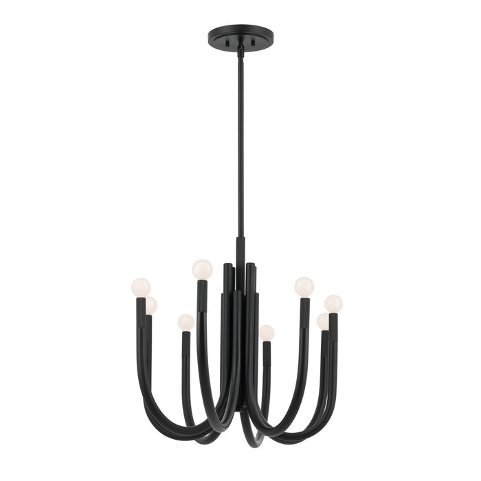 Kichler 52553BK Eight Light Chandelier, Black