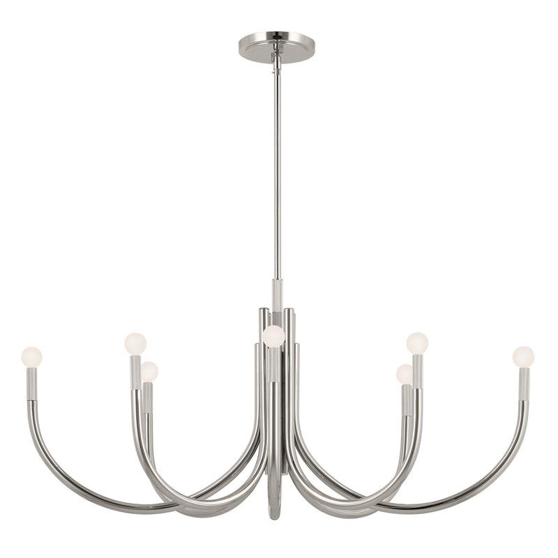 Kichler 52553PN Eight Light Chandelier, Polished Nickel