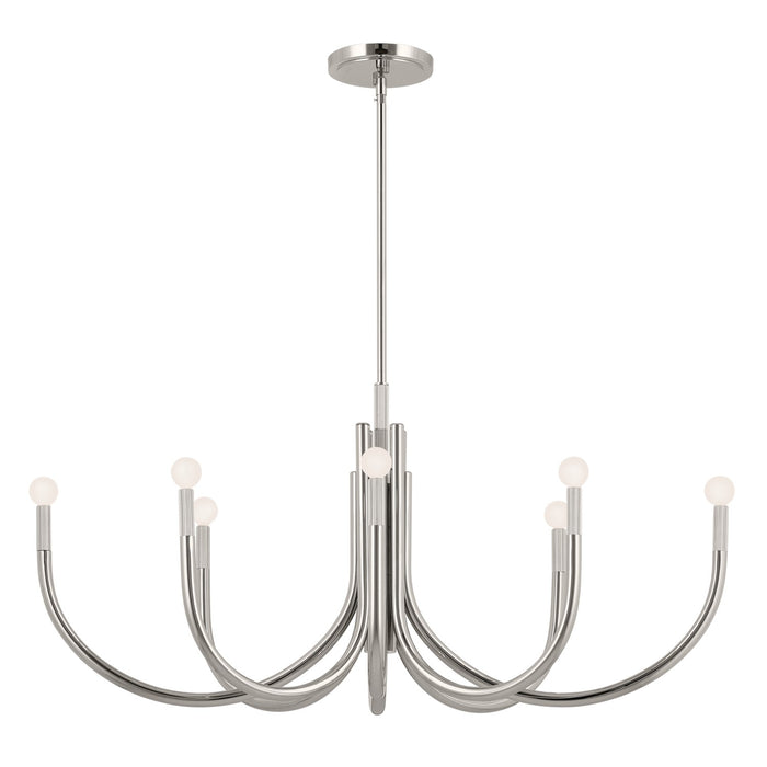 Kichler 52553PN Eight Light Chandelier, Polished Nickel
