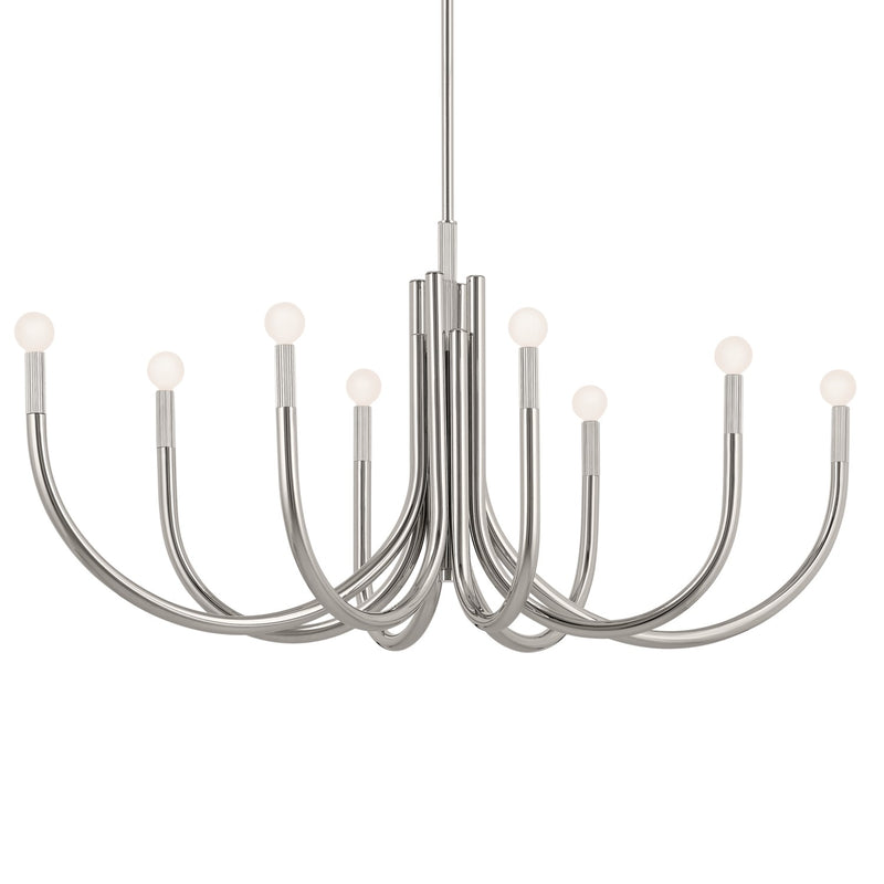 Kichler 52553PN Eight Light Chandelier, Polished Nickel