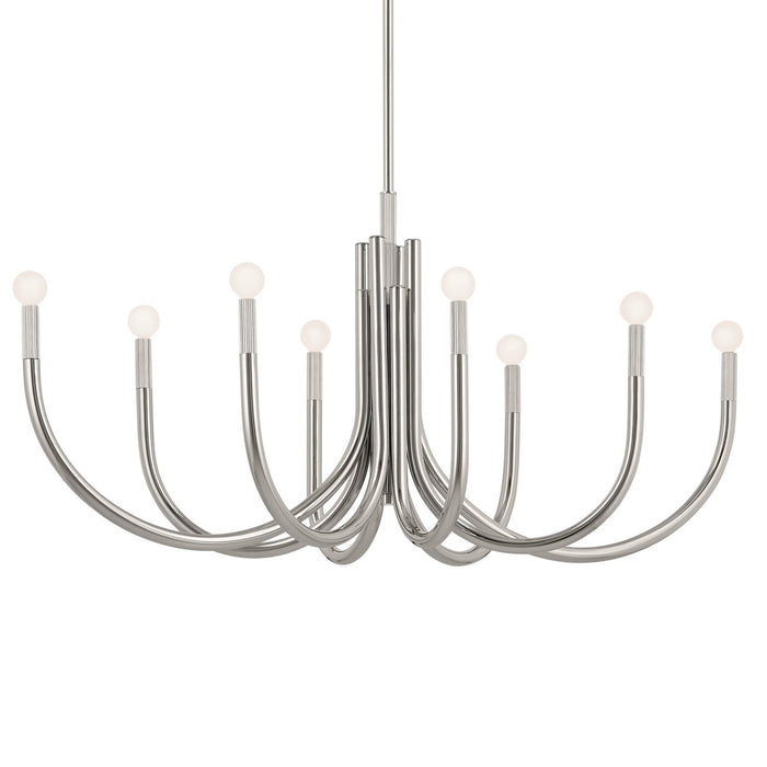 Kichler 52553PN Eight Light Chandelier, Polished Nickel