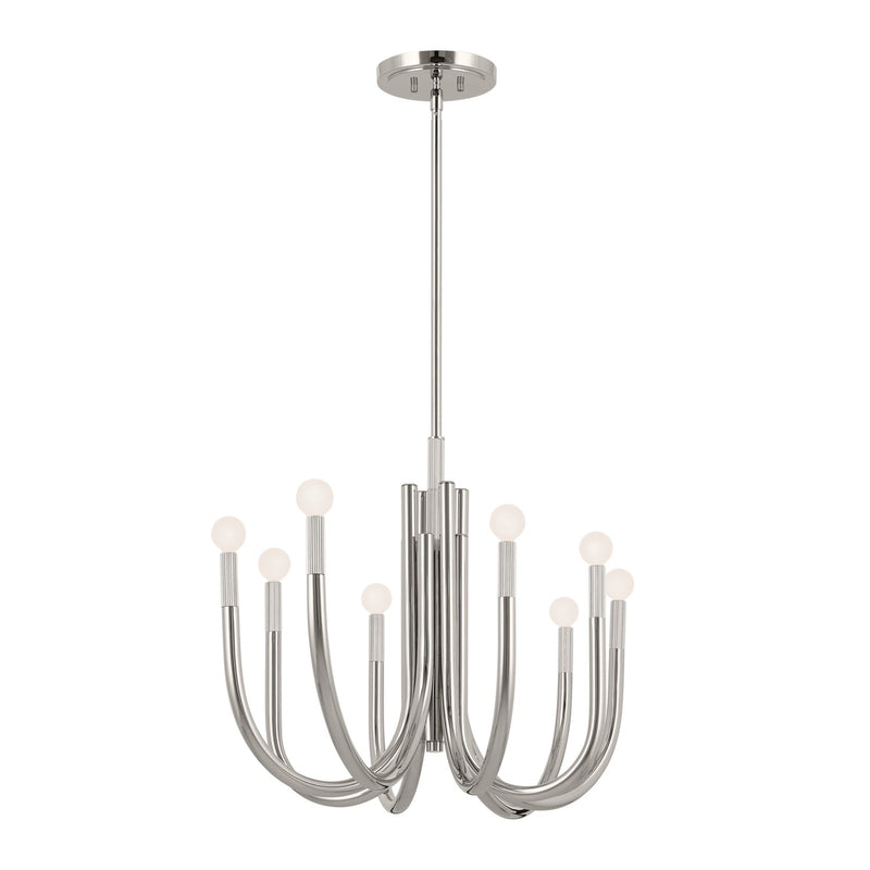 Kichler 52553PN Eight Light Chandelier, Polished Nickel