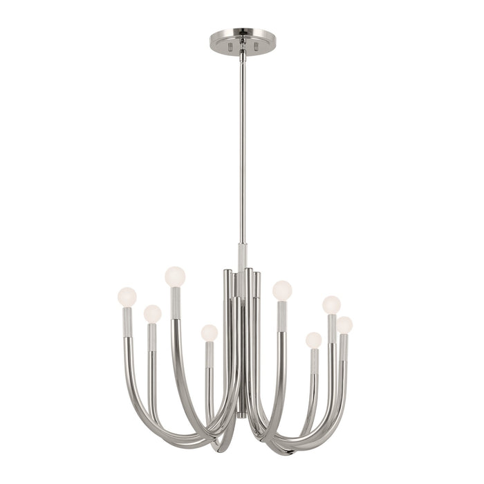 Kichler 52553PN Eight Light Chandelier, Polished Nickel