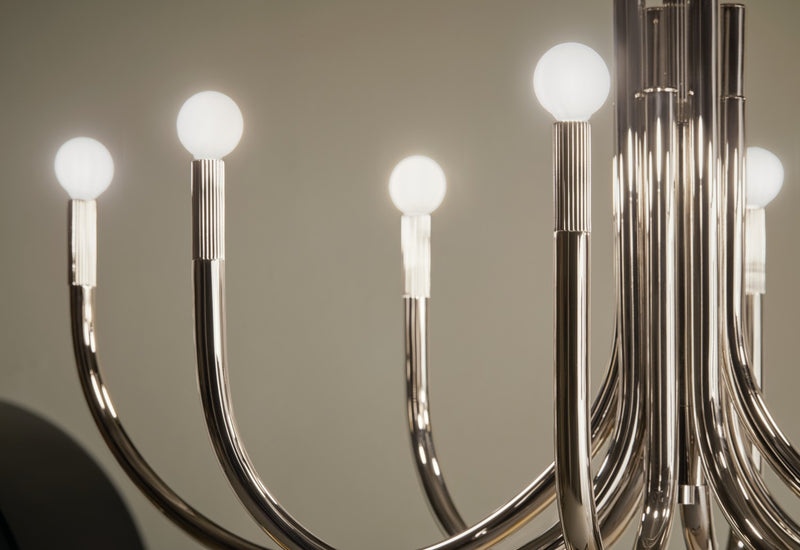 Kichler 52553PN Eight Light Chandelier, Polished Nickel