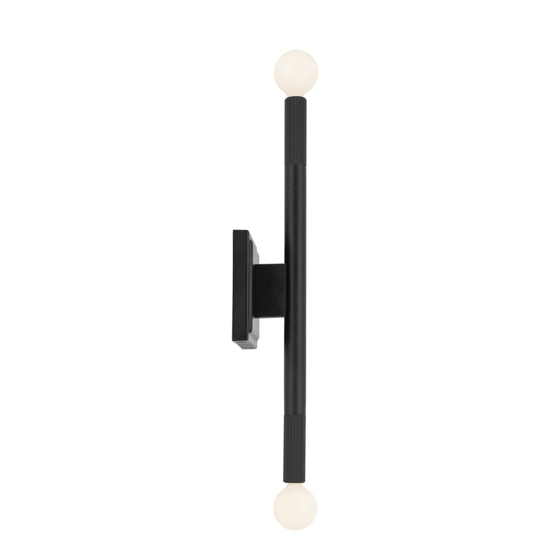 Kichler 52556BK Two Light Wall Sconce, Black