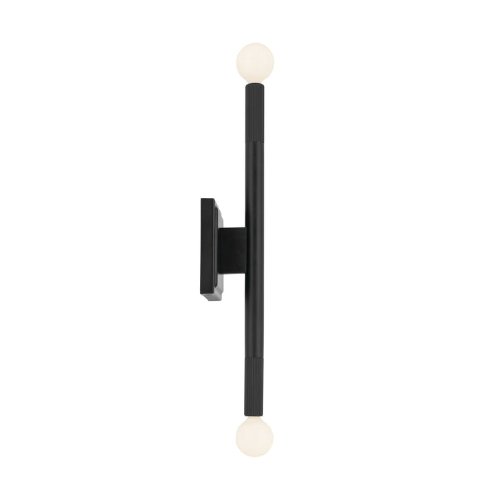 Kichler 52556BK Two Light Wall Sconce, Black