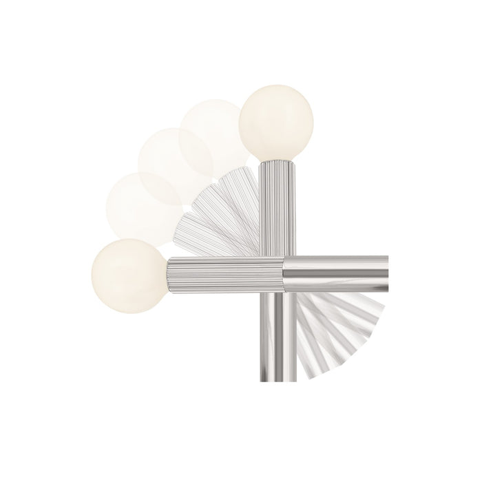 Kichler 52556PN Two Light Wall Sconce, Polished Nickel