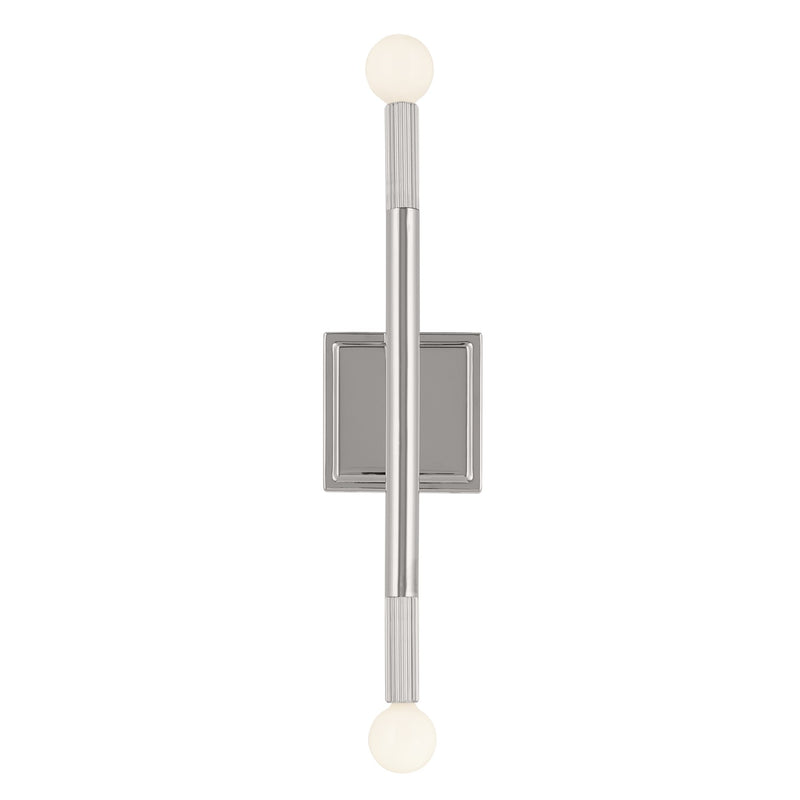 Kichler 52556PN Two Light Wall Sconce, Polished Nickel