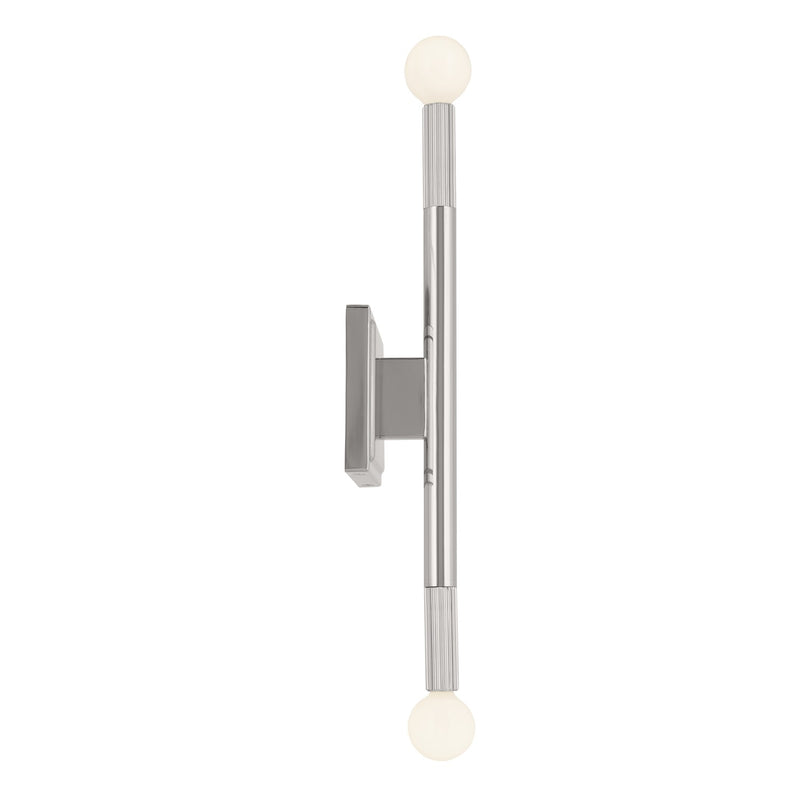 Kichler 52556PN Two Light Wall Sconce, Polished Nickel