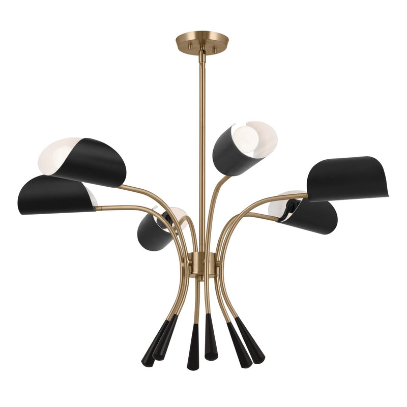 Kichler 52559CPZBK Six Light Chandelier, Champagne Bronze