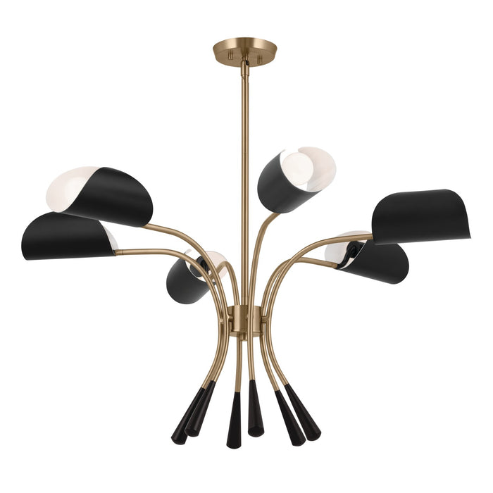 Kichler 52559CPZBK Six Light Chandelier, Champagne Bronze