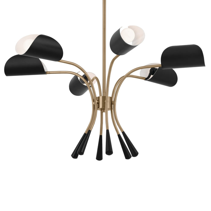 Kichler 52559CPZBK Six Light Chandelier, Champagne Bronze