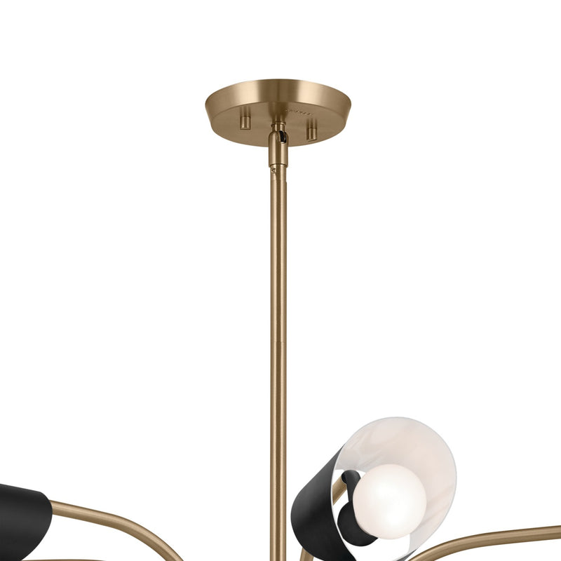 Kichler 52559CPZBK Six Light Chandelier, Champagne Bronze