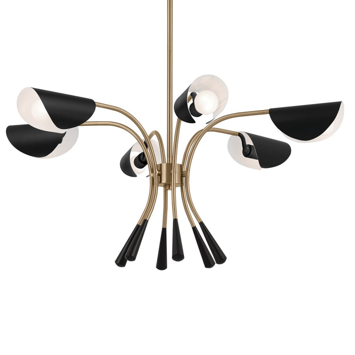 Kichler 52559CPZBK Six Light Chandelier, Champagne Bronze