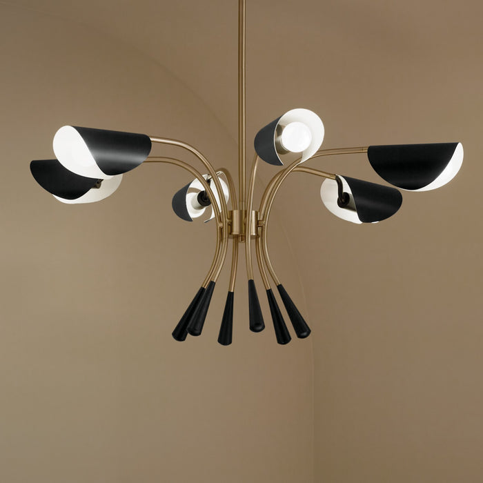 Kichler 52559CPZBK Six Light Chandelier, Champagne Bronze