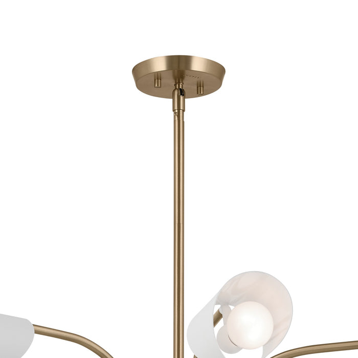 Kichler 52559CPZWH Six Light Chandelier, Champagne Bronze