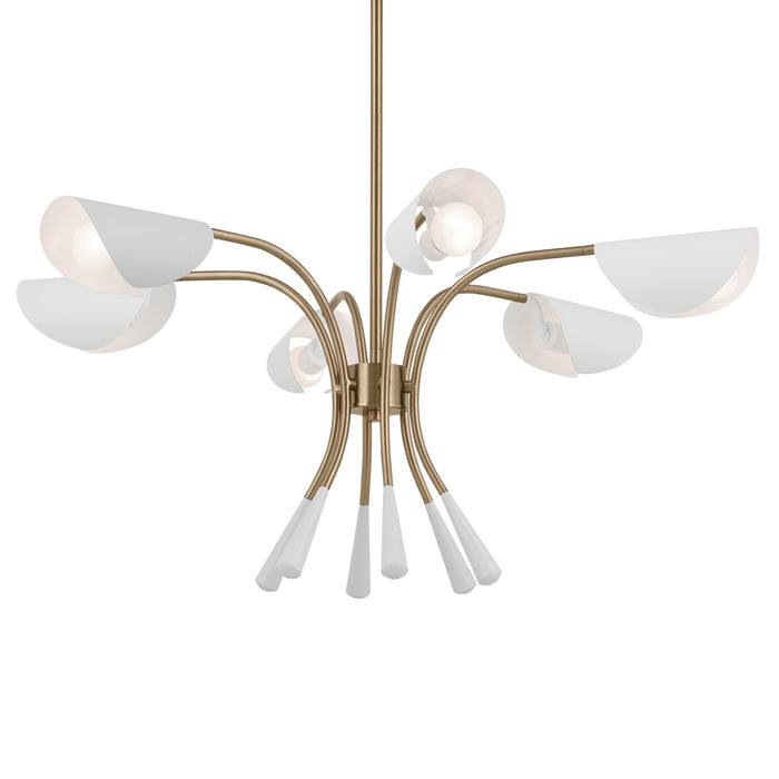 Kichler 52559CPZWH Six Light Chandelier, Champagne Bronze