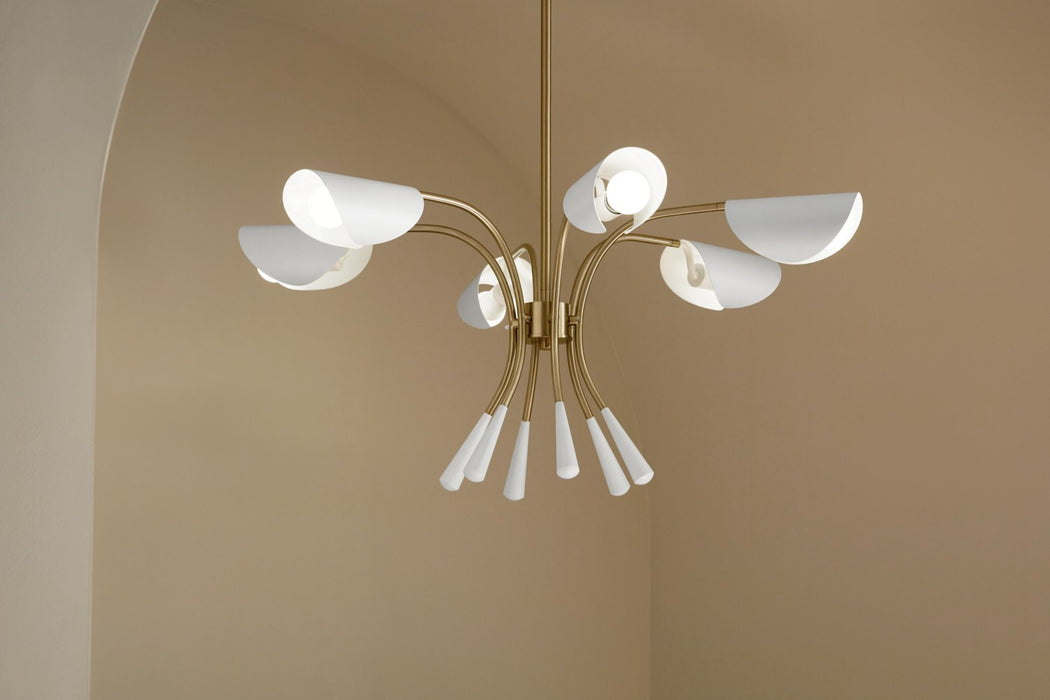 Kichler 52559CPZWH Six Light Chandelier, Champagne Bronze