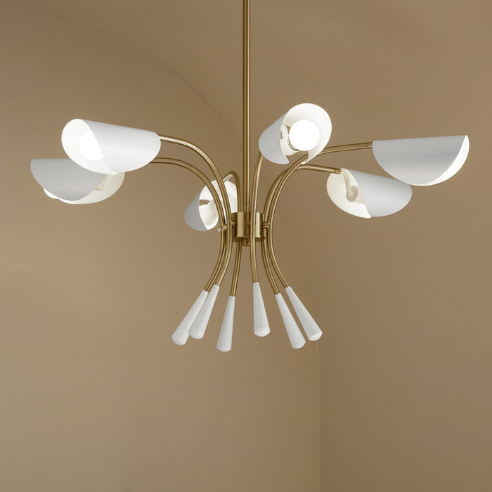 Kichler 52559CPZWH Six Light Chandelier, Champagne Bronze