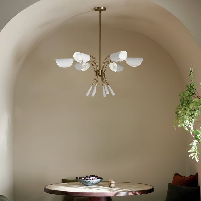 Kichler 52559CPZWH Six Light Chandelier, Champagne Bronze