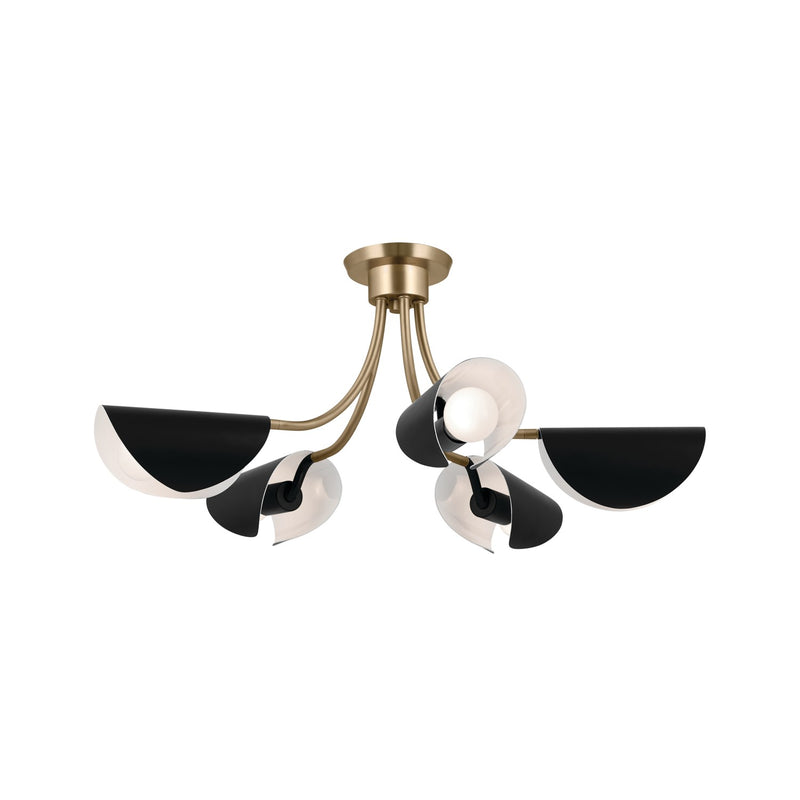 Kichler 52558CPZBK Five Light Chandelier/Semi Flush, Champagne Bronze