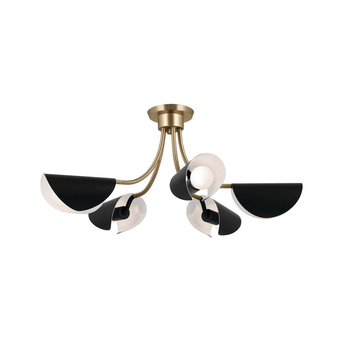 Kichler 52558CPZBK Five Light Chandelier/Semi Flush, Champagne Bronze