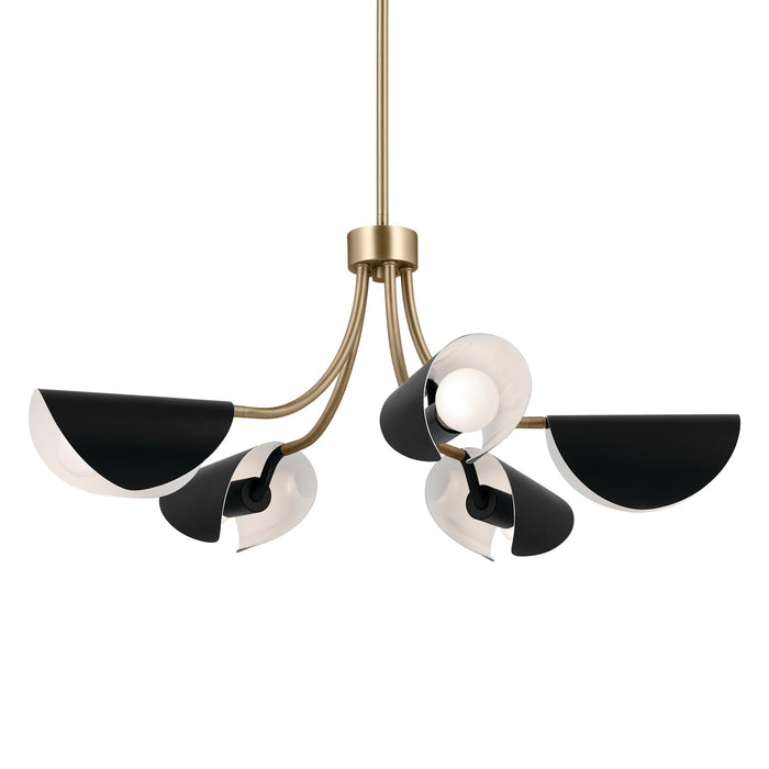 Kichler 52558CPZBK Five Light Chandelier/Semi Flush, Champagne Bronze