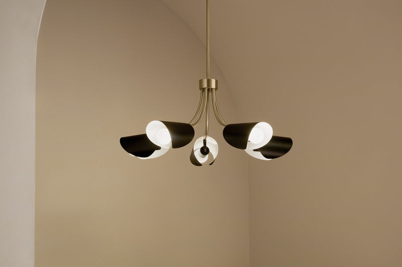Kichler 52558CPZBK Five Light Chandelier/Semi Flush, Champagne Bronze