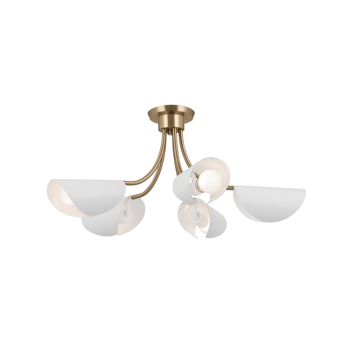 Kichler 52558CPZWH Five Light Chandelier/Semi Flush, Champagne Bronze