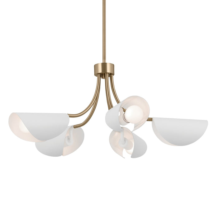 Kichler 52558CPZWH Five Light Chandelier/Semi Flush, Champagne Bronze