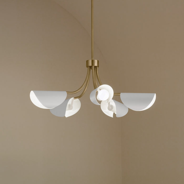 Kichler 52558CPZWH Five Light Chandelier/Semi Flush, Champagne Bronze